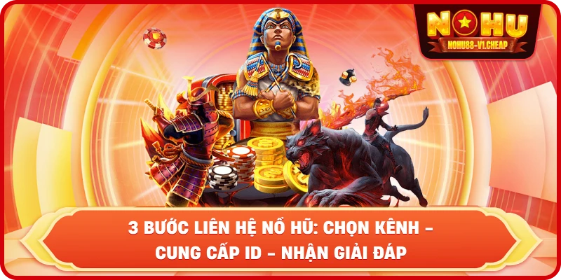 3 bước liên hệ NỔ HŨ: Chọn kênh - Cung cấp ID - Nhận giải đáp