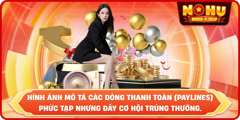 Hình ảnh mô tả các dòng thanh toán (Paylines) phức tạp nhưng đầy cơ hội trúng thưởng.